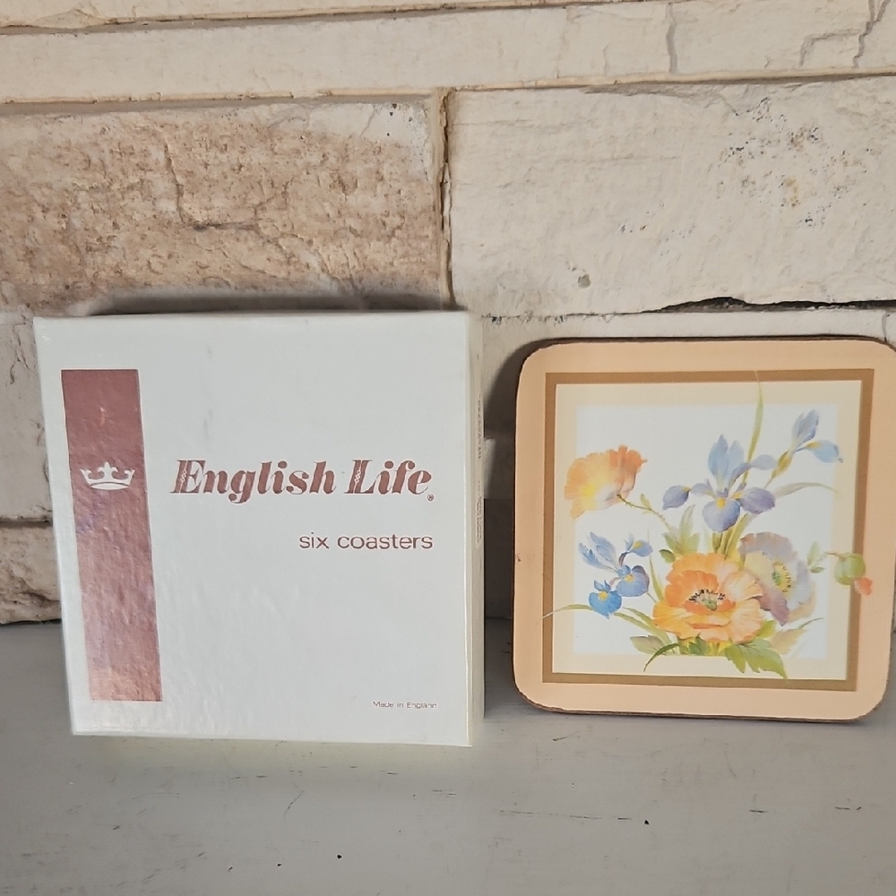 Vintage English Life Set of 6 Coasters, Chantal